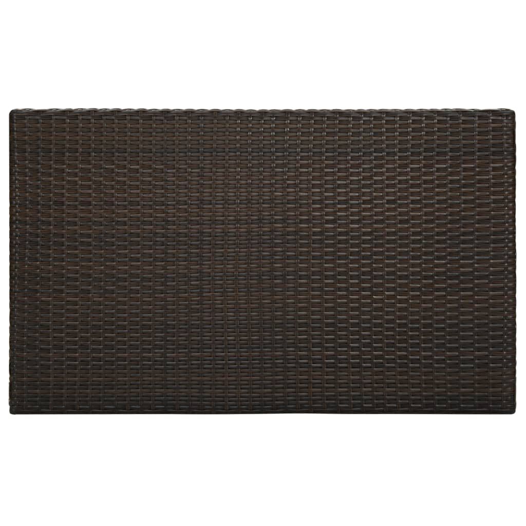 vidaXL Garden Bar Table Brown 100x60.5x110.5 cm Poly Rattan