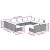vidaXL 11 Piece Garden Lounge Set with Cushions Grey Poly Rattan