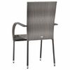 vidaXL Stackable Outdoor Chairs 4 pcs Grey Poly Rattan