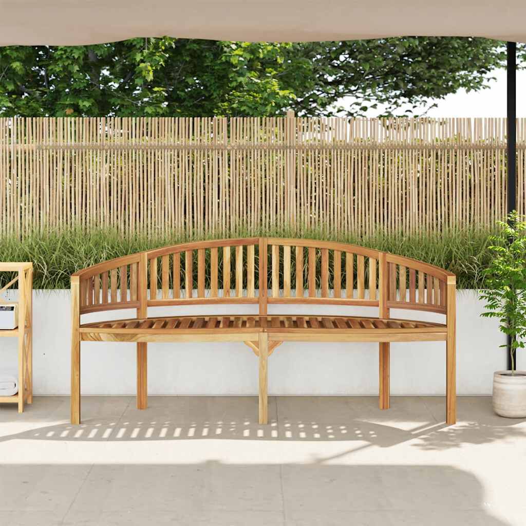 vidaXL Banana Bench 180 cm Solid Teak Wood