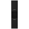 vidaXL Bathroom Cabinet Black 30x30x130 cm Engineered Wood