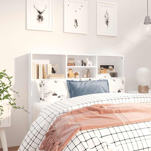 vidaXL Headboard Cabinet White 120x19x103.5 cm