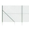 vidaXL Chain Link Fence with Spike Anchors Green 1.4x25 m