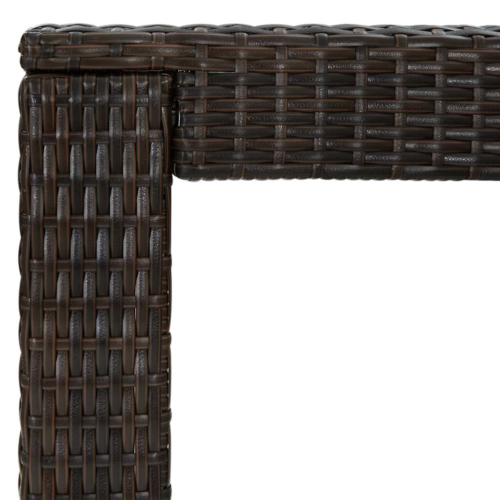 vidaXL Garden Bar Table Brown 100x60.5x110.5 cm Poly Rattan