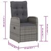 vidaXL 11 Piece Outdoor Dining Set with Cushions Poly Rattan Grey