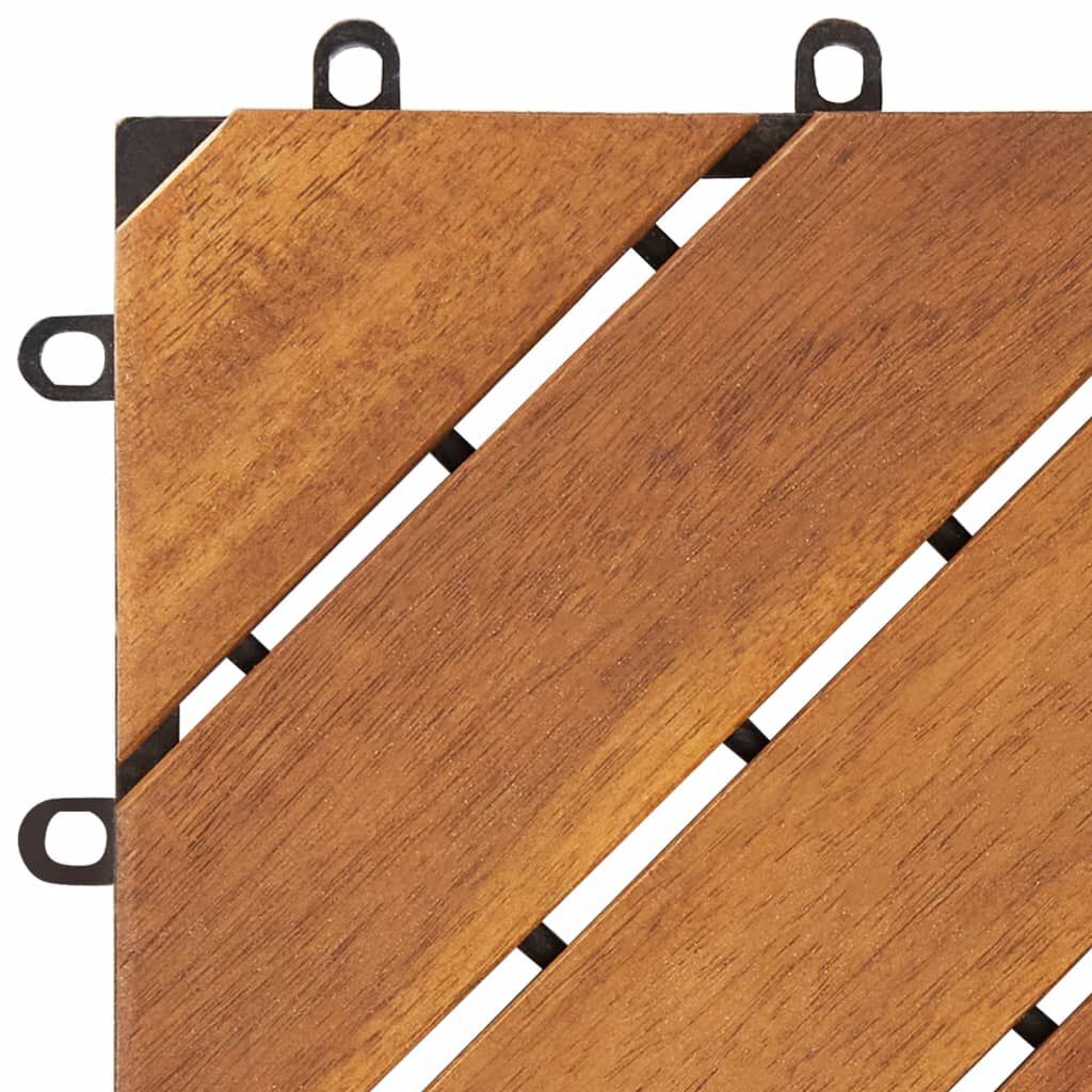 vidaXL Decking Tiles 30 pcs Brown 30x30 cm Solid Wood Acacia