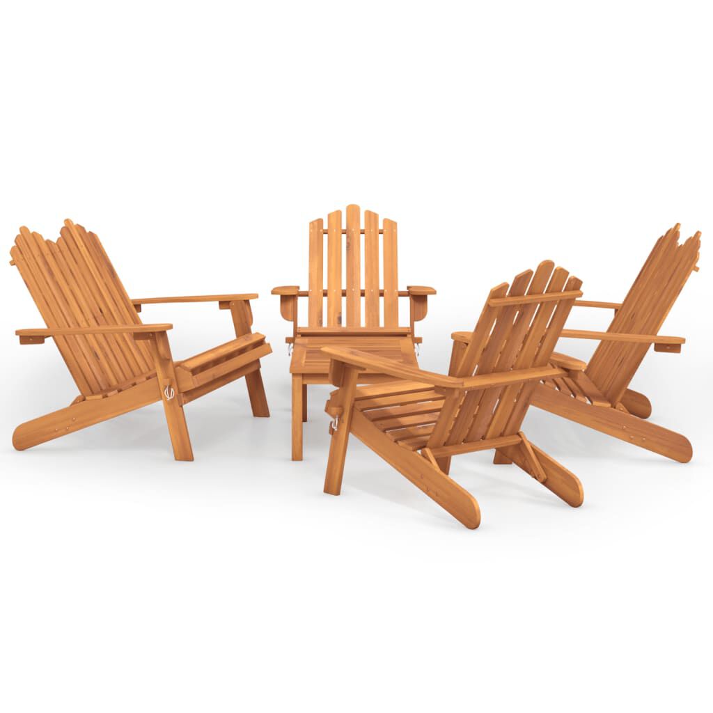 vidaXL 5 Piece Adirondack Garden Lounge Set Solid Wood Acacia