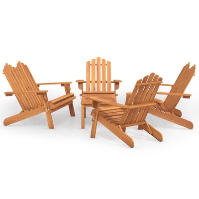 vidaXL 5 Piece Adirondack Garden Lounge Set Solid Wood Acacia, brown vidaXL 5 Piece Adirondack Garden Lounge Set Solid Wood Acacia