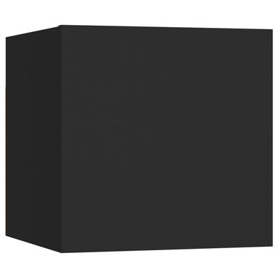vidaXL Wall Mounted TV Cabinets 2 pcs Black 30.5x30x30 cm