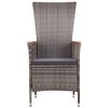 vidaXL 7 Piece Garden Dining Set Poly Rattan Grey