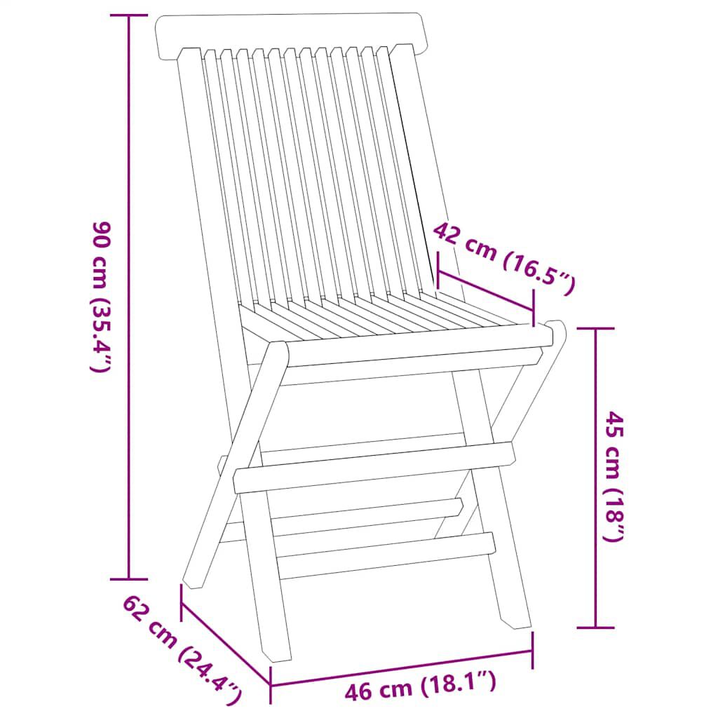 vidaXL 5 Piece Folding Outdoor Dining Set Solid Wood Teak
