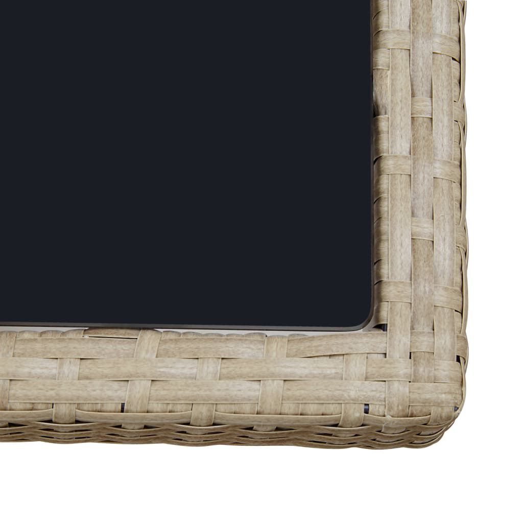vidaXL 9 Piece Outdoor Dining Set with Cushions Poly Rattan Beige