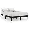 vidaXL Bed Frame without Mattress Black Solid Wood 140x200 cm