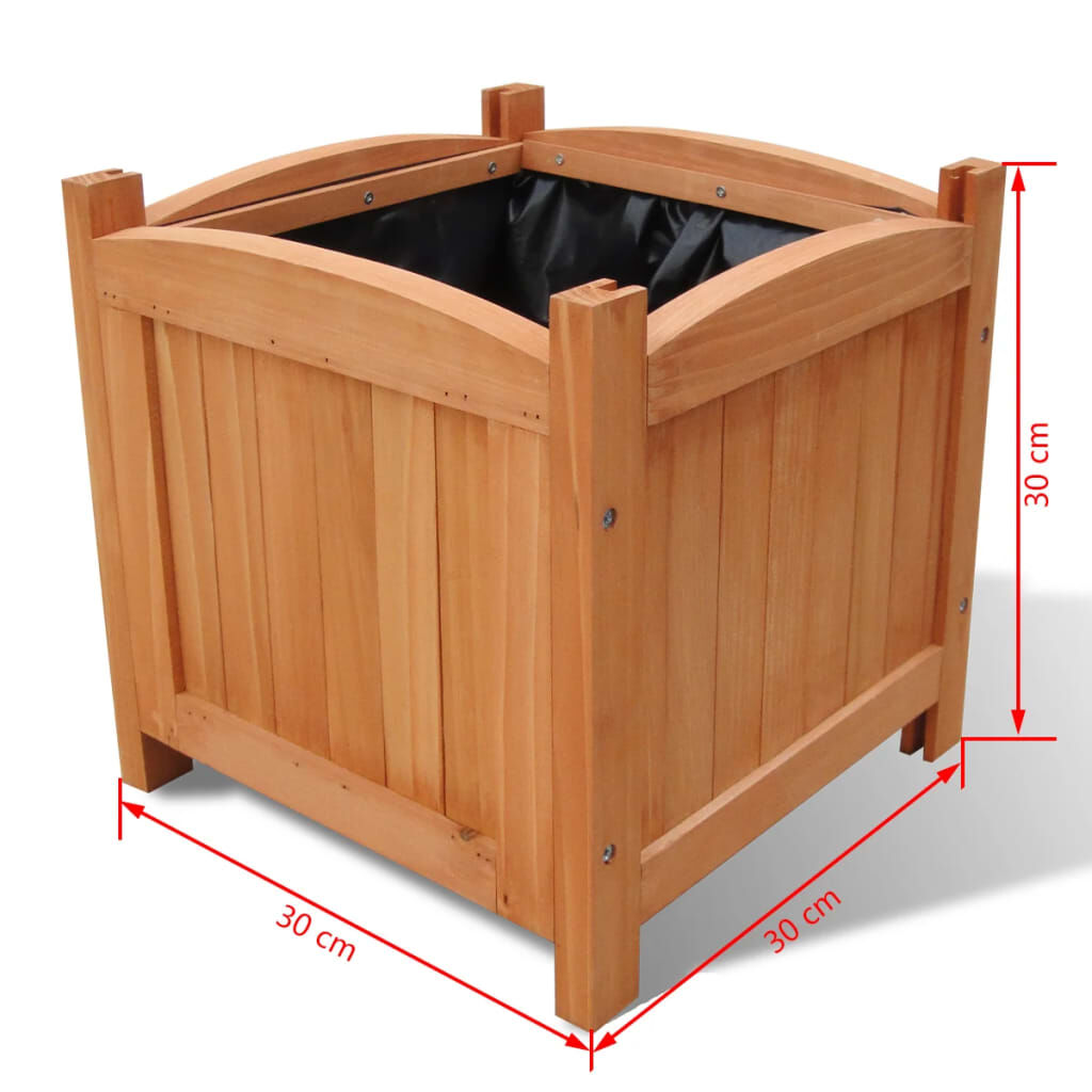 vidaXL Wooden Raised Bed 30 x 30 x 30 cm Set of 2