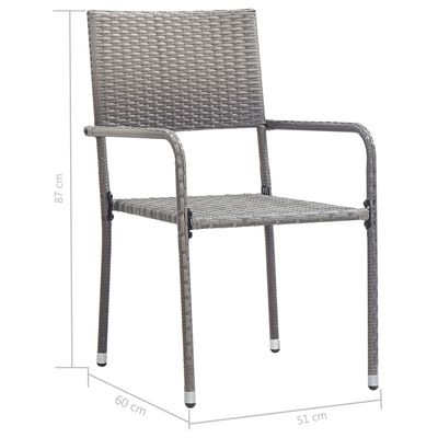 vidaXL 7 Piece Garden Dining Set Poly Rattan Anthracite & Grey, anthracite vidaXL 7 Piece Garden Dining Set Poly Rattan Anthracite & Grey