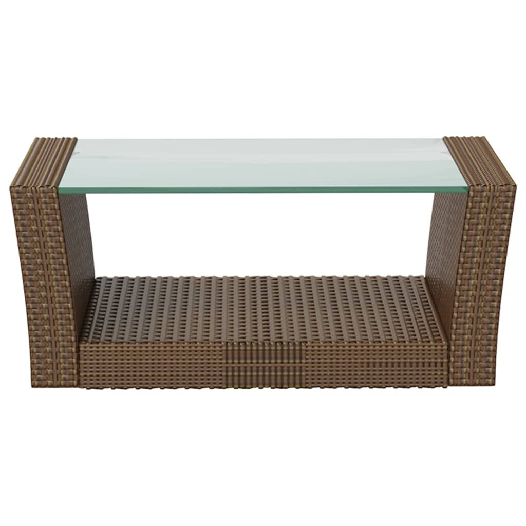 vidaXL 16 Piece Garden Lounge Set with Cushions Poly Rattan Brown