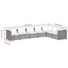 vidaXL 7 Piece Garden Lounge Set with Cushions Poly Rattan Grey