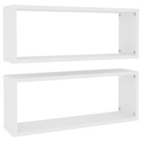vidaXL Wall Cube Shelf 2 pcs White 60x15x23 cm Engineered Wood, white vidaXL Wall Cube Shelf 2 pcs White 60x15x23 cm Engineered Wood
