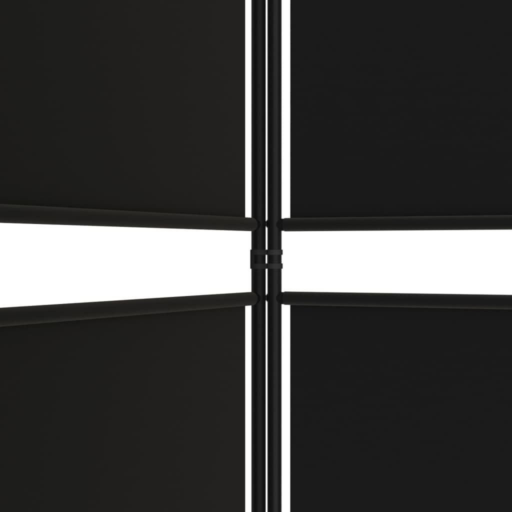 vidaXL 6-Panel Room Divider Black 300x200 cm Fabric