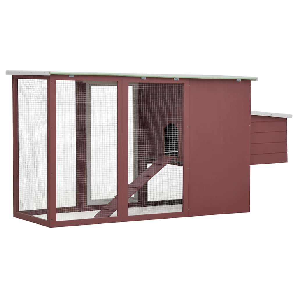 vidaXL Outdoor Chicken Cage Hen House with 1 Egg Cage Brown Wood, brown vidaXL Outdoor Chicken Cage Hen House with 1 Egg Cage Brown Wood