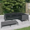 vidaXL 5 Piece Garden Lounge Set with Cushions Poly Rattan Dark Grey