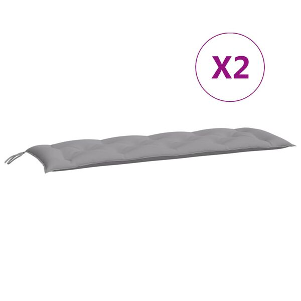 vidaXL Garden Bench Cushions 2pcs Grey 150x50x7cm Oxford Fabric