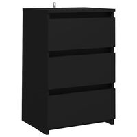 vidaXL Bed Cabinet Black 40x35x62.5 cm Engineered Wood, black vidaXL Bed Cabinet Black 40x35x62.5 cm Engineered Wood