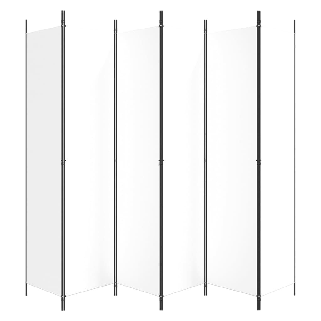 vidaXL 6-Panel Room Divider White 300x220 cm Fabric, white vidaXL 6-Panel Room Divider White 300x220 cm Fabric