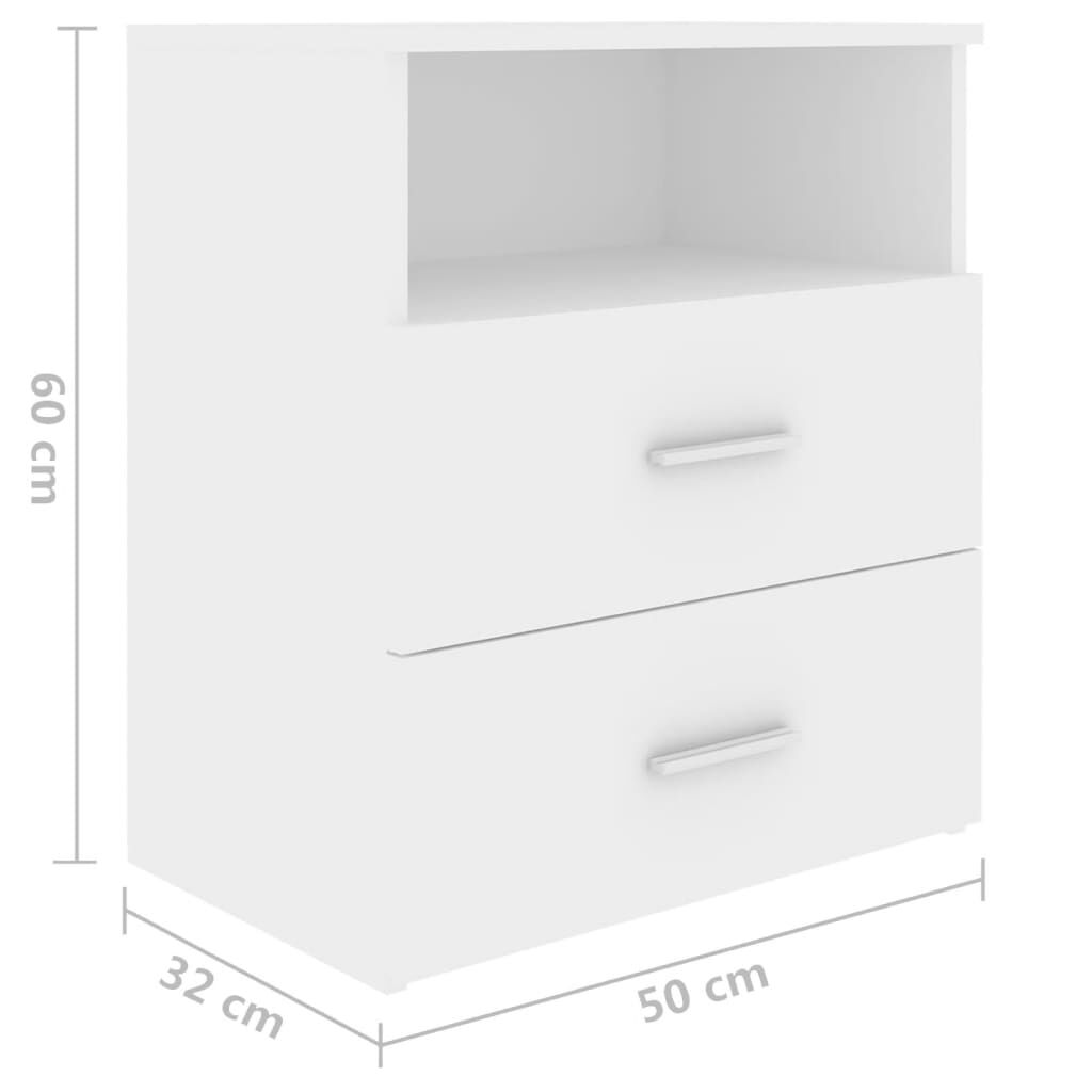 vidaXL Bed Cabinet White 50x32x60 cm