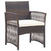 vidaXL 4 Piece Garden Lounge Set with Cushion Poly Rattan Brown