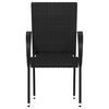 vidaXL Stackable Outdoor Chairs 2 pcs Poly Rattan Black