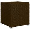 vidaXL Sun Lounger with Cushion and Tea Table Poly Rattan Brown