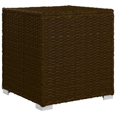 vidaXL Sun Lounger with Cushion and Tea Table Poly Rattan Brown, brown vidaXL Sun Lounger with Cushion and Tea Table Poly Rattan Brown