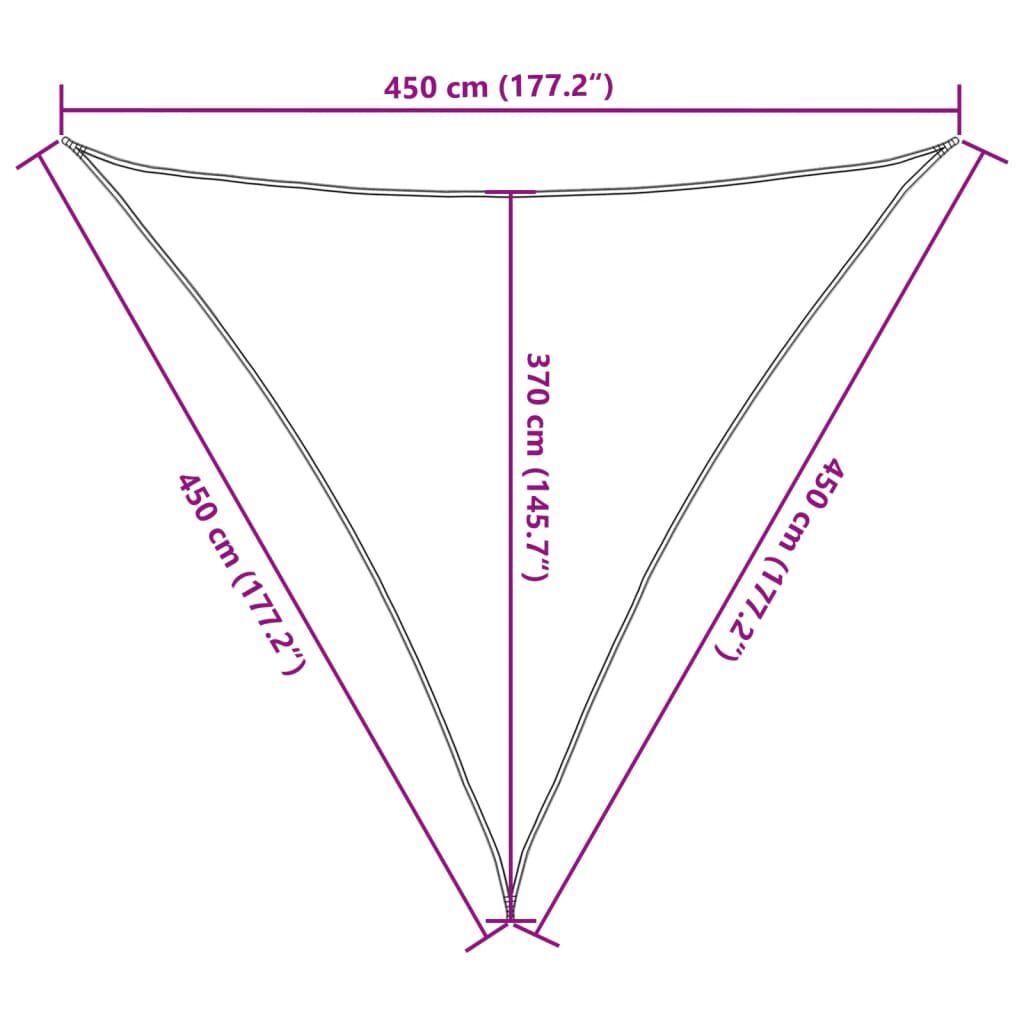 vidaXL Sunshade Sail 160 g/m² Cream 4.5x4.5x4.5 m HDPE