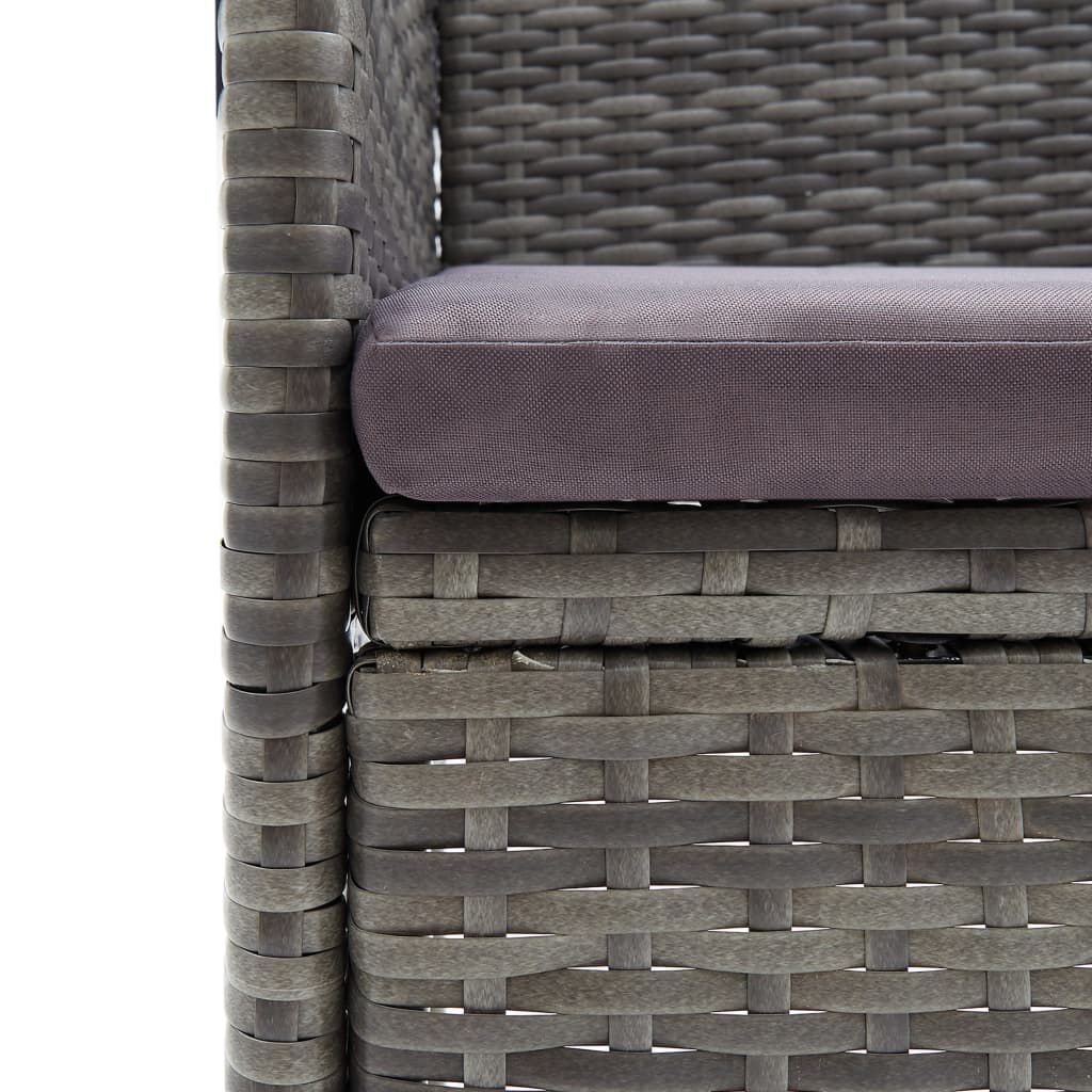 vidaXL Garden Dining Chairs 4 pcs Poly Rattan Grey