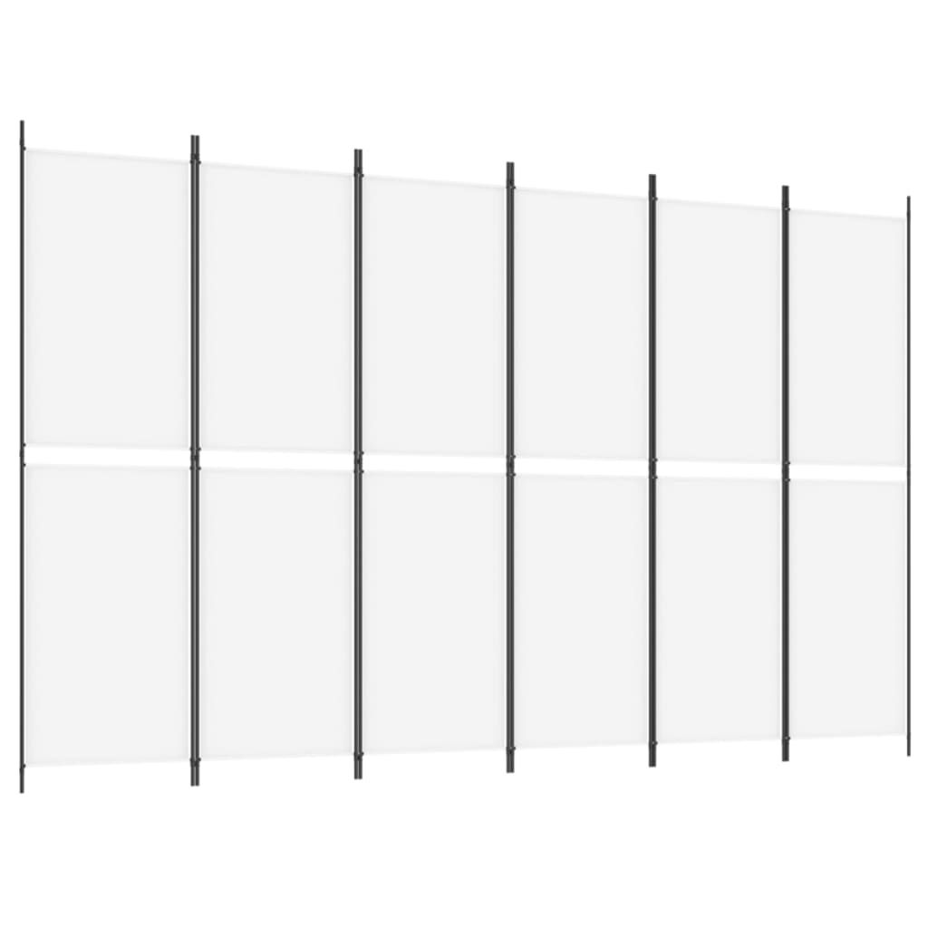 vidaXL 6-Panel Room Divider White 300x200 cm Fabric