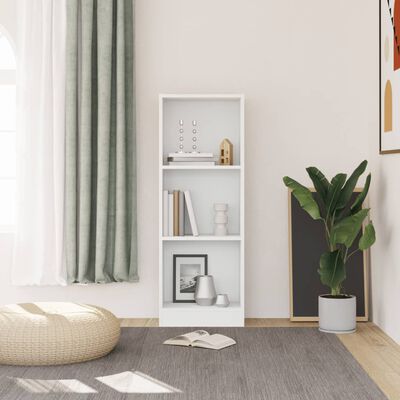 vidaXL 3-Tier Book Cabinet White 40x24x109 cm Engineered Wood, white vidaXL 3-Tier Book Cabinet White 40x24x109 cm Engineered Wood