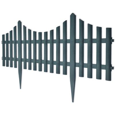 vidaXL 17 pcs Lawn Dividers 10 m Green, green vidaXL 17 pcs Lawn Dividers 10 m Green