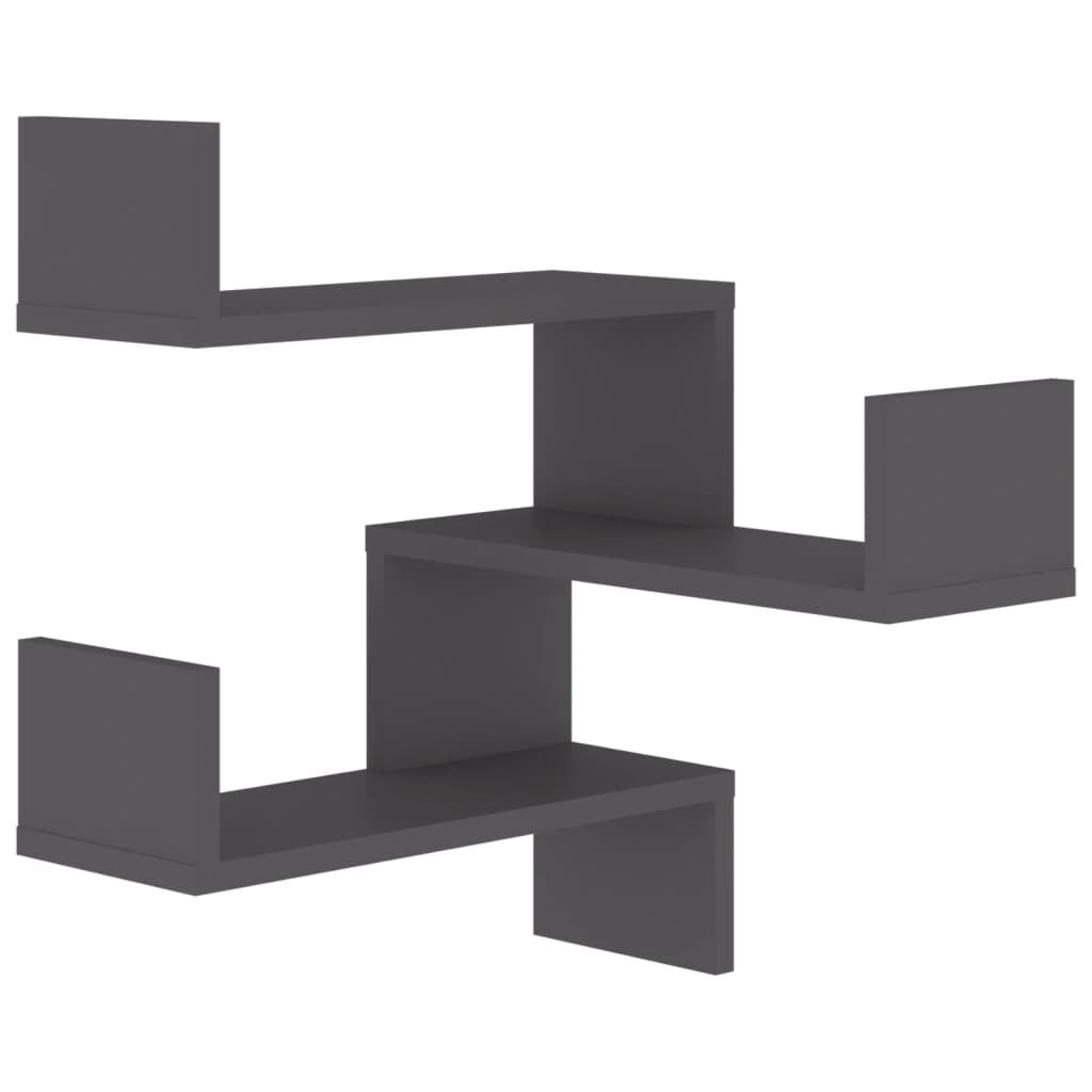 vidaXL Wall Corner Shelf Grey 40x40x50 cm Engineered Wood