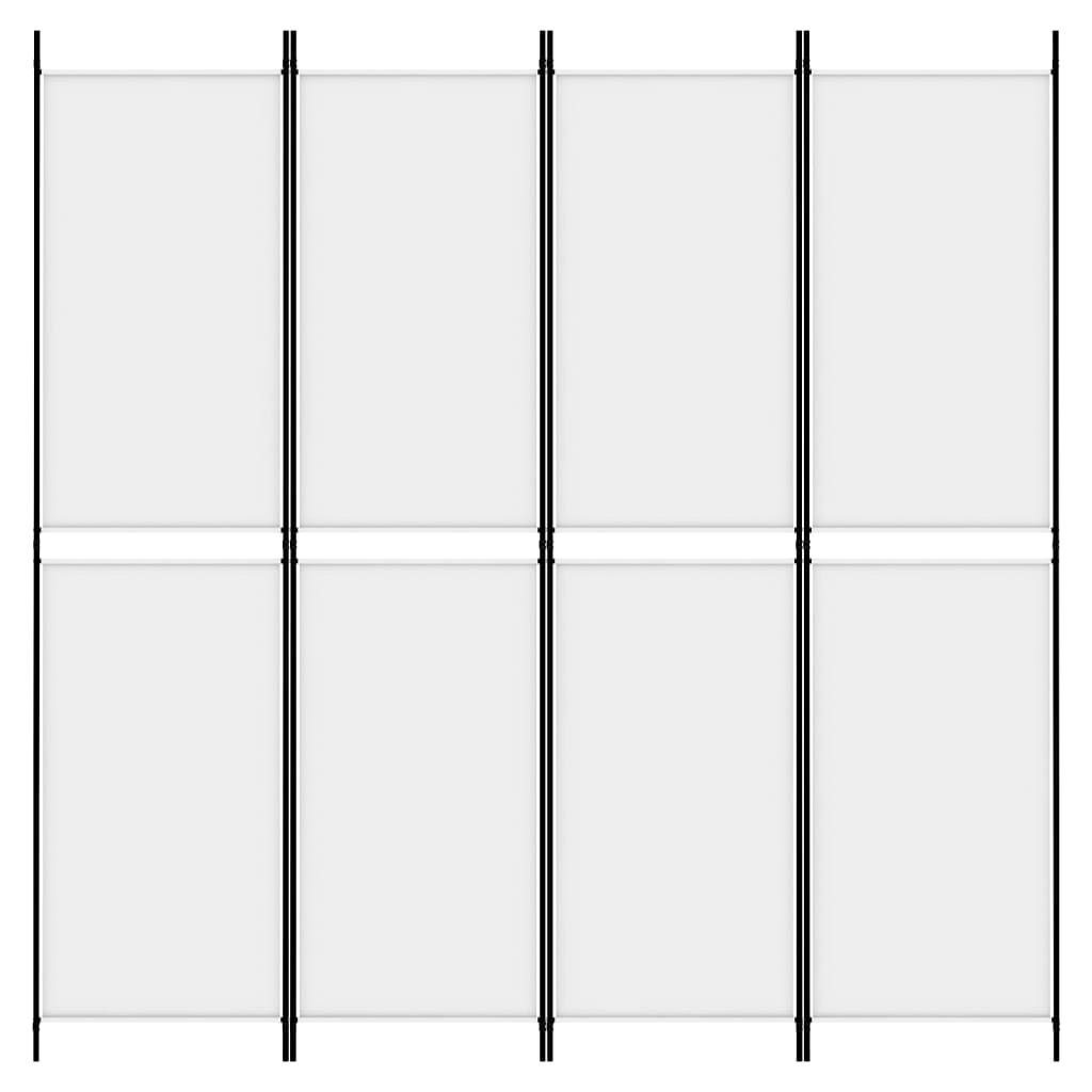 vidaXL 4-Panel Room Divider White 200x200 cm Fabric