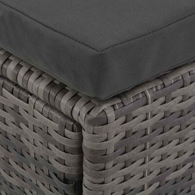 vidaXL 4 Piece Garden Lounge Set with Cushions Poly Rattan Grey, grey vidaXL 4 Piece Garden Lounge Set with Cushions Poly Rattan Grey