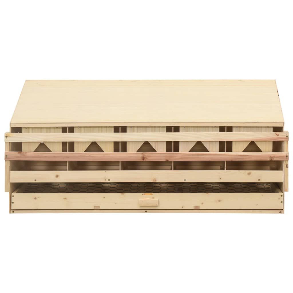 vidaXL Chicken Laying Nest 5 Compartments 117x33x54 cm Solid Pine Wood