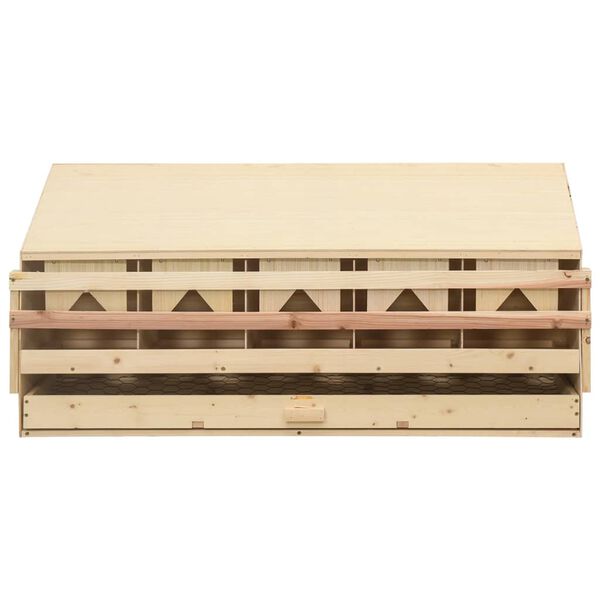 vidaXL Chicken Laying Nest 5 Compartments 117x33x54 cm Solid Pine Wood