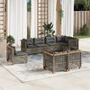 vidaXL 8 Piece Garden Sofa Set with Cushions Grey Poly Rattan