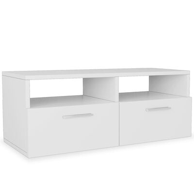 vidaXL TV Cabinet Engineered Wood 95x35x36 cm White, white vidaXL TV Cabinet Engineered Wood 95x35x36 cm White