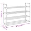 vidaXL Shoe Rack with 4 Shelves Metal and Plastic Black