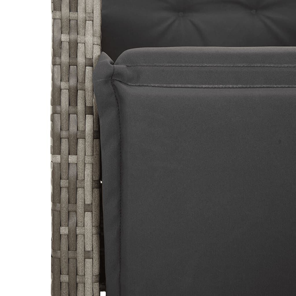 vidaXL 5 Piece Garden Dining Set with Cushions Grey Poly Rattan