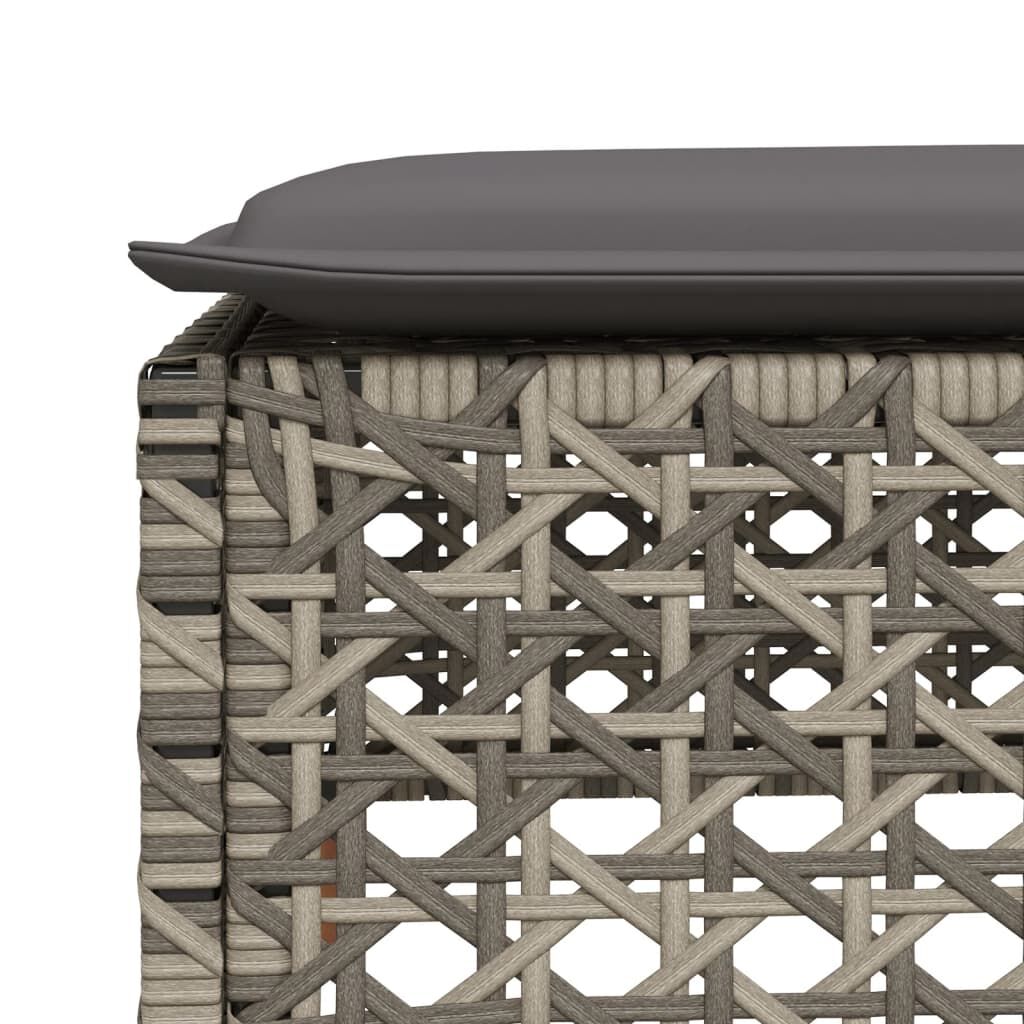 vidaXL 7 Piece Garden Sofa Set with Cushions Grey Poly Rattan