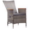 vidaXL 7 Piece Garden Dining Set Poly Rattan Grey