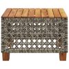 vidaXL Garden Table Grey 55x55x36 cm Poly Rattan Acacia Wood